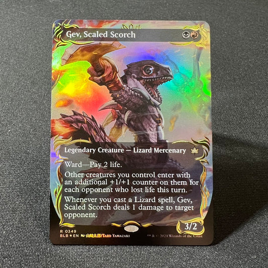 Gev, Scaled Scorch - Bloomburrow #349 - Raised Foil