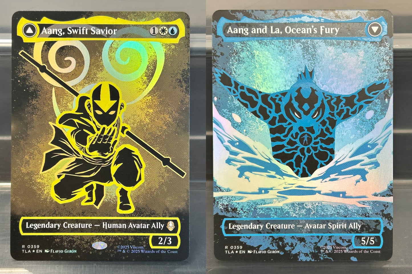 Aang, Swift Savior/Aang and La, Ocean's Fury - Avatar: The Last Airbender #359 - Neonink Foil