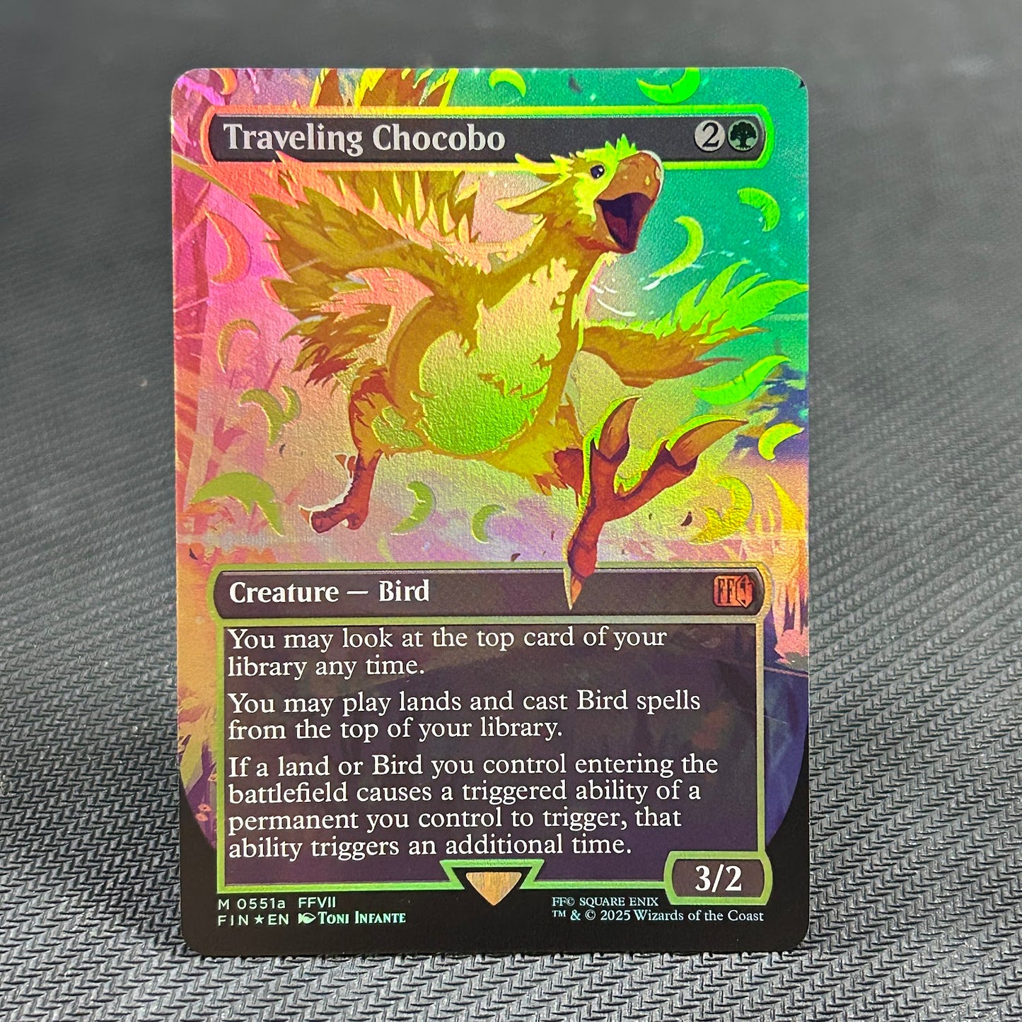 Traveling Chocobo - Final Fantasy #551a - Neonink Foil