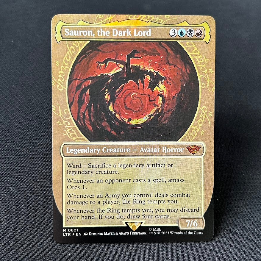 Sauron, the Dark Lord - The Lord of the Rings Commander #821 - Surge Foil