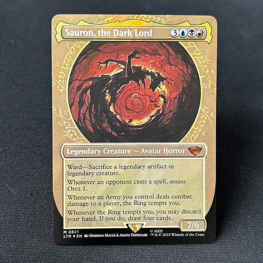 Sauron, the Dark Lord - The Lord of the Rings Commander #821 - Surge Foil