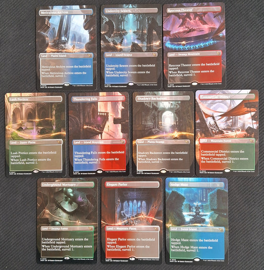Pack 10 Surveil Lands - Murders at Karlov Manor - Borderless - No Foil