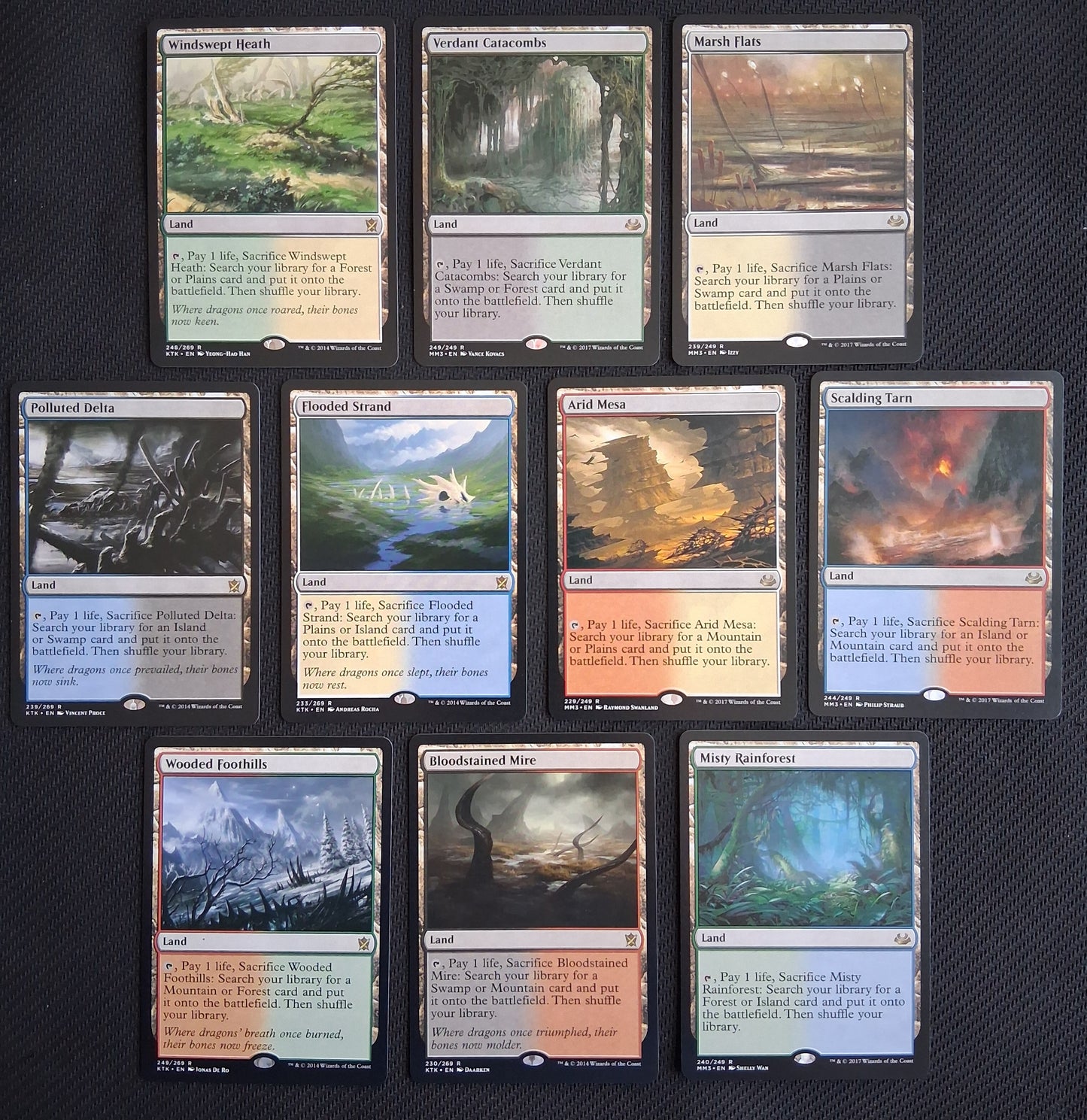 Pack 10 Fetch Lands - Khans of Tarkir & Modern Masters 2017 - Regular - No Foil